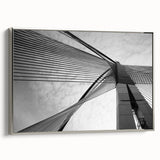 Extra large framed canvas featuring colorful abstract architecture, ideal for living room decor.