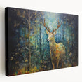 Stretched canvas featuring a vibrant side view of an antelope in a wild landscape, showcasing intricate details and earthy tones, perfect for animal art lovers.