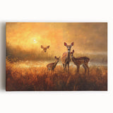 Front view of a stretched canvas wall art featuring a beautifully detailed antelope design, showcasing vibrant colors and intricate patterns, perfect for wildlife enthusiasts.