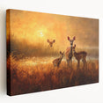 Stretched canvas wall art showcasing an elegant side view of an antelope in a natural habitat, capturing vibrant colors and intricate details, perfect for wildlife enthusiasts.