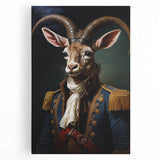 Stretched canvas wall art showcasing a vibrant antelope design in a wild landscape, ideal for adding a touch of nature-inspired decor to any room.