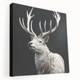 Stretched canvas wall art depicting a side view of a graceful antelope in a natural habitat, showcasing earthy tones and intricate details, perfect for wildlife enthusiasts.
