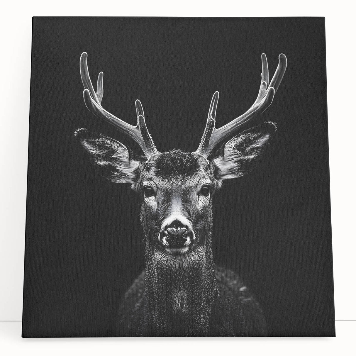 Stretched canvas wall art depicting a vibrant antelope design in an abstract style, featuring earthy tones and intricate patterns, perfect for wildlife enthusiasts.