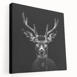 Stretched canvas wall art depicting a side view of a graceful antelope in a natural setting, showcasing earthy tones and intricate detailing, perfect for wildlife decor.