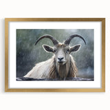 Gold-framed wall art collection showcasing a striking antelope design on a white mat, perfect for adding a touch of wildlife elegance to home decor.