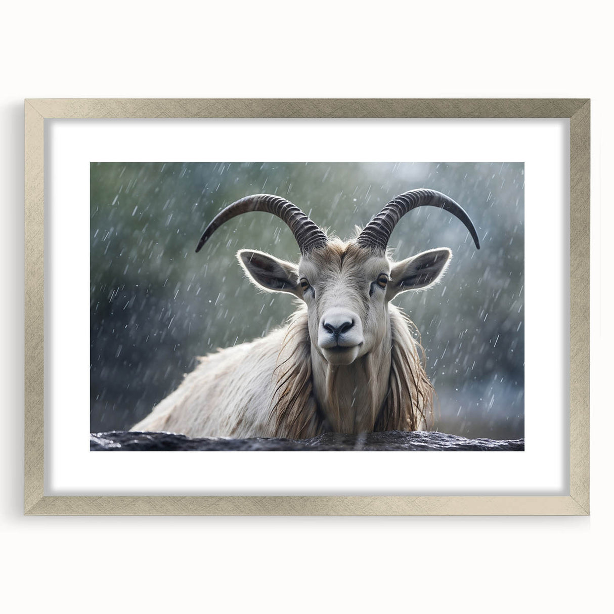 Framed wall art featuring a silver-matted design of an antelope, showcasing intricate details and vibrant colors, perfect for adding a touch of wildlife decor to any space.