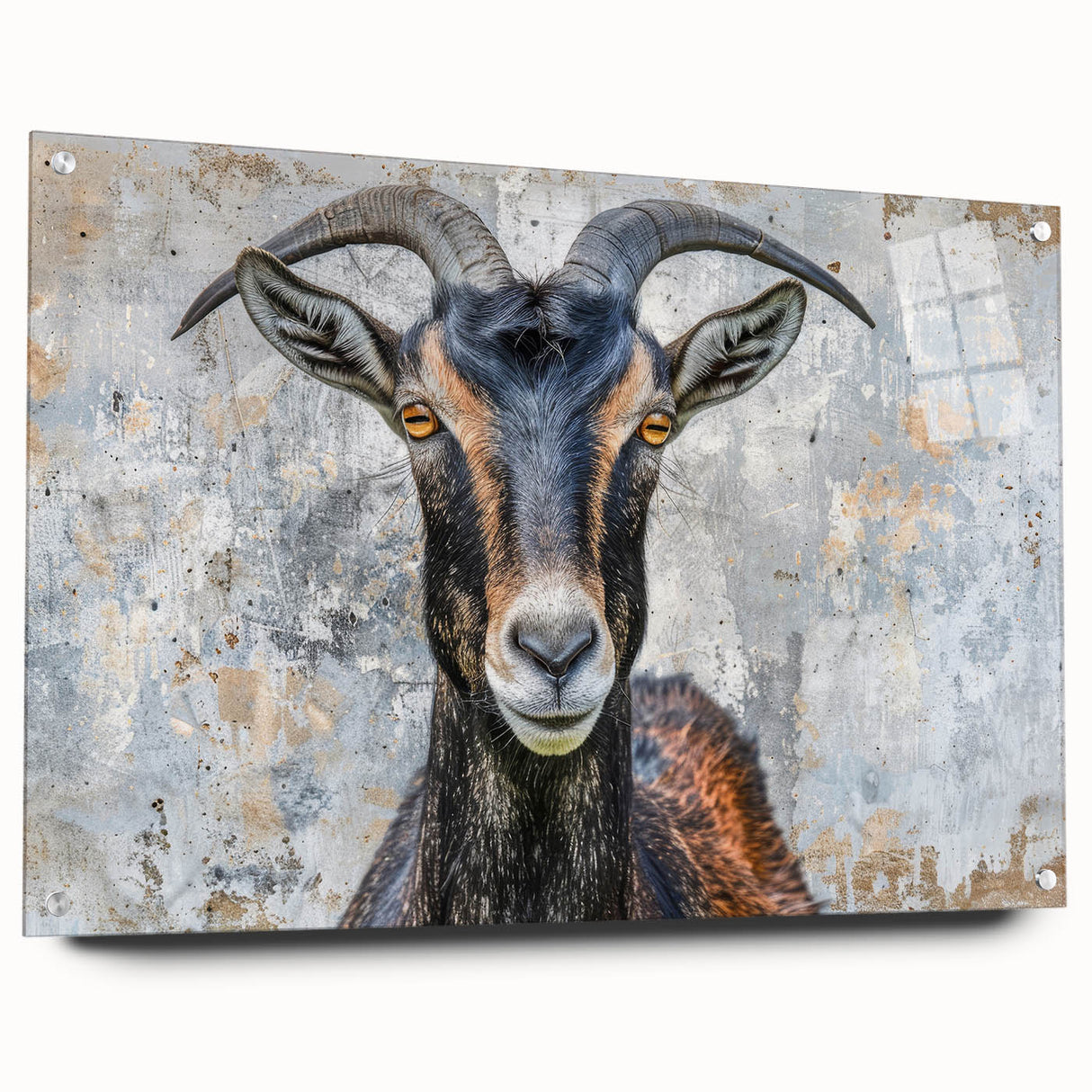 Acrylic wall art design featuring a side view of an antelope, showcasing intricate details and vibrant colors, ideal for wildlife-themed decor. Perfect for animal lovers and nature enthusiasts seeking unique home accents.