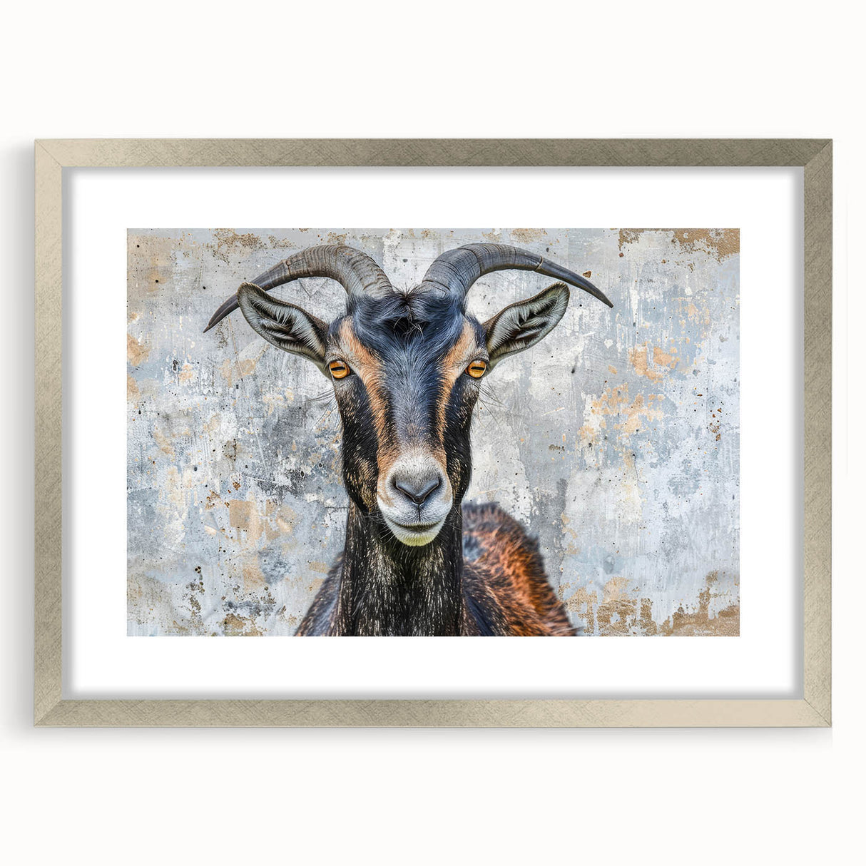 Framed wall art featuring an elegant antelope design in a silver frame with matting, showcasing intricate details and a modern aesthetic for wildlife decor enthusiasts.