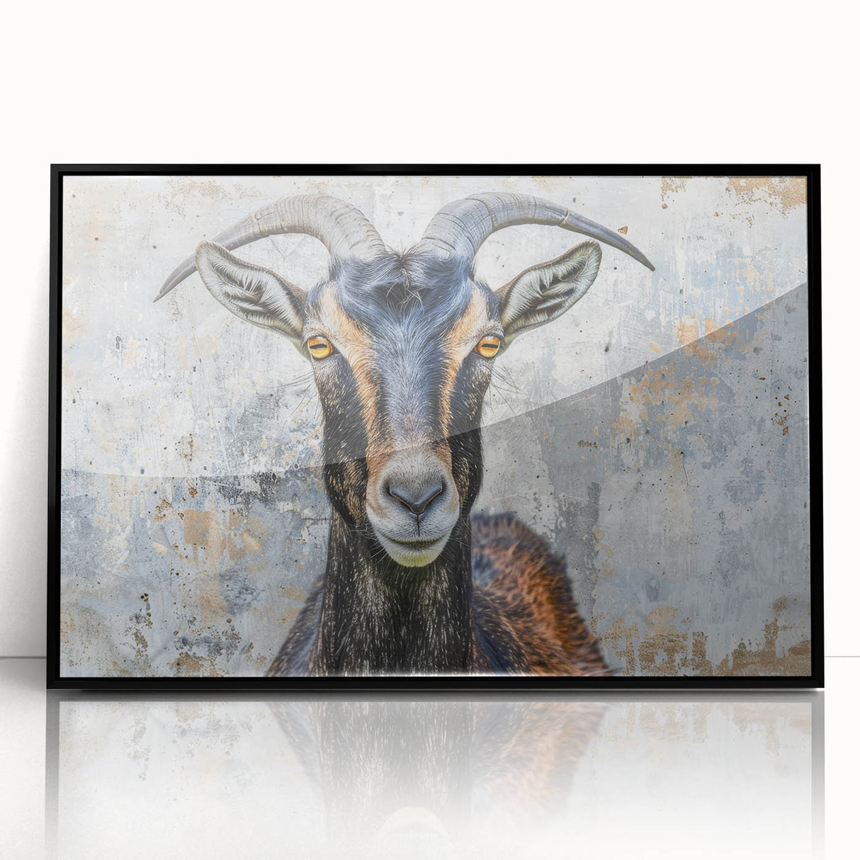 Framed acrylic wall art showcasing a striking antelope design in a black frame, perfect for enhancing home decor with a touch of wildlife elegance. The vibrant colors and intricate details capture the beauty of nature, making it an ideal focal point for living spaces.