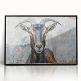 Framed acrylic wall art showcasing a striking antelope design in a black frame, perfect for enhancing home decor with a touch of wildlife elegance. The vibrant colors and intricate details capture the beauty of nature, making it an ideal focal point for living spaces.