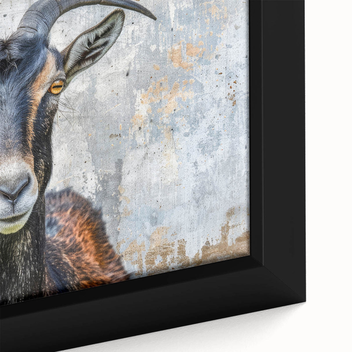 Close-up of a framed canvas wall art featuring a vibrant antelope design in a wild African landscape, showcasing intricate details and rich colors for nature enthusiasts.