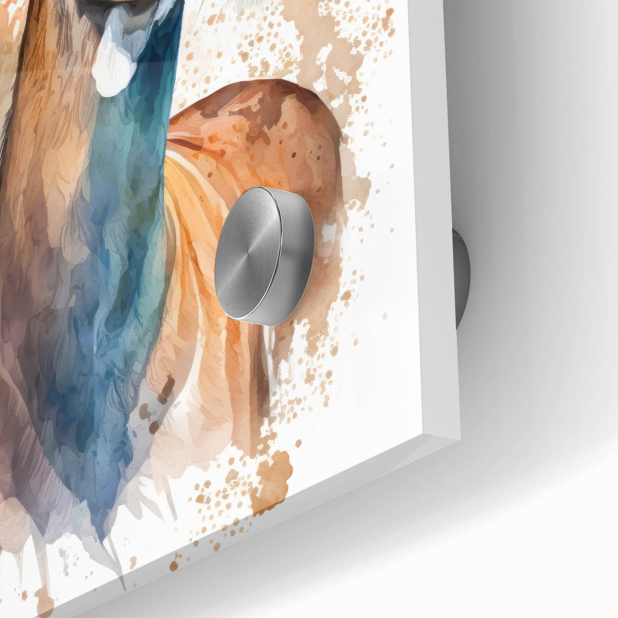 Close-up of a vibrant acrylic wall art piece showcasing an antelope design, featuring rich colors and intricate details, ideal for wildlife enthusiasts and home decor.