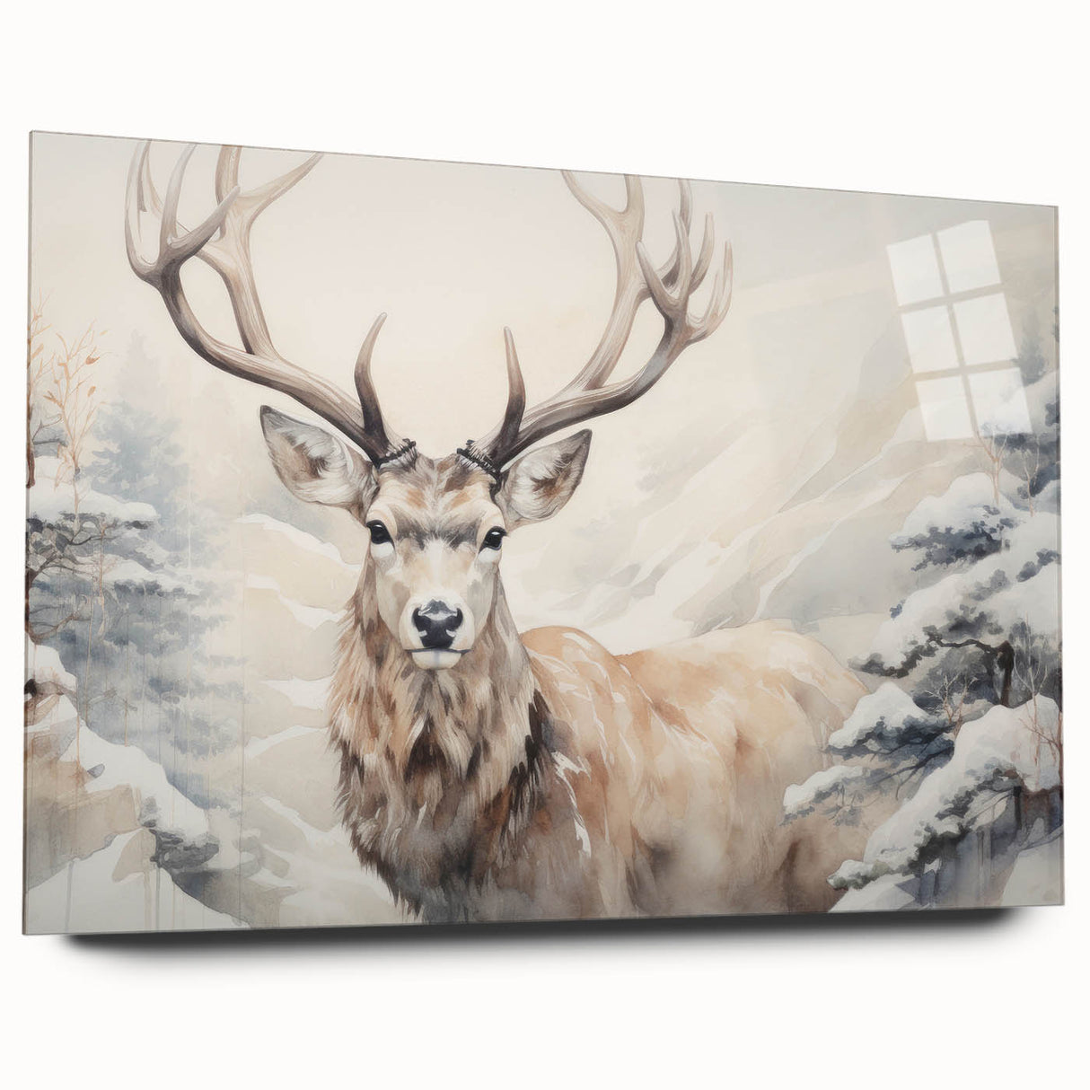 Acrylic wall art featuring a vibrant antelope design, showcasing intricate details and rich colors, perfect for enhancing modern home decor aesthetics.