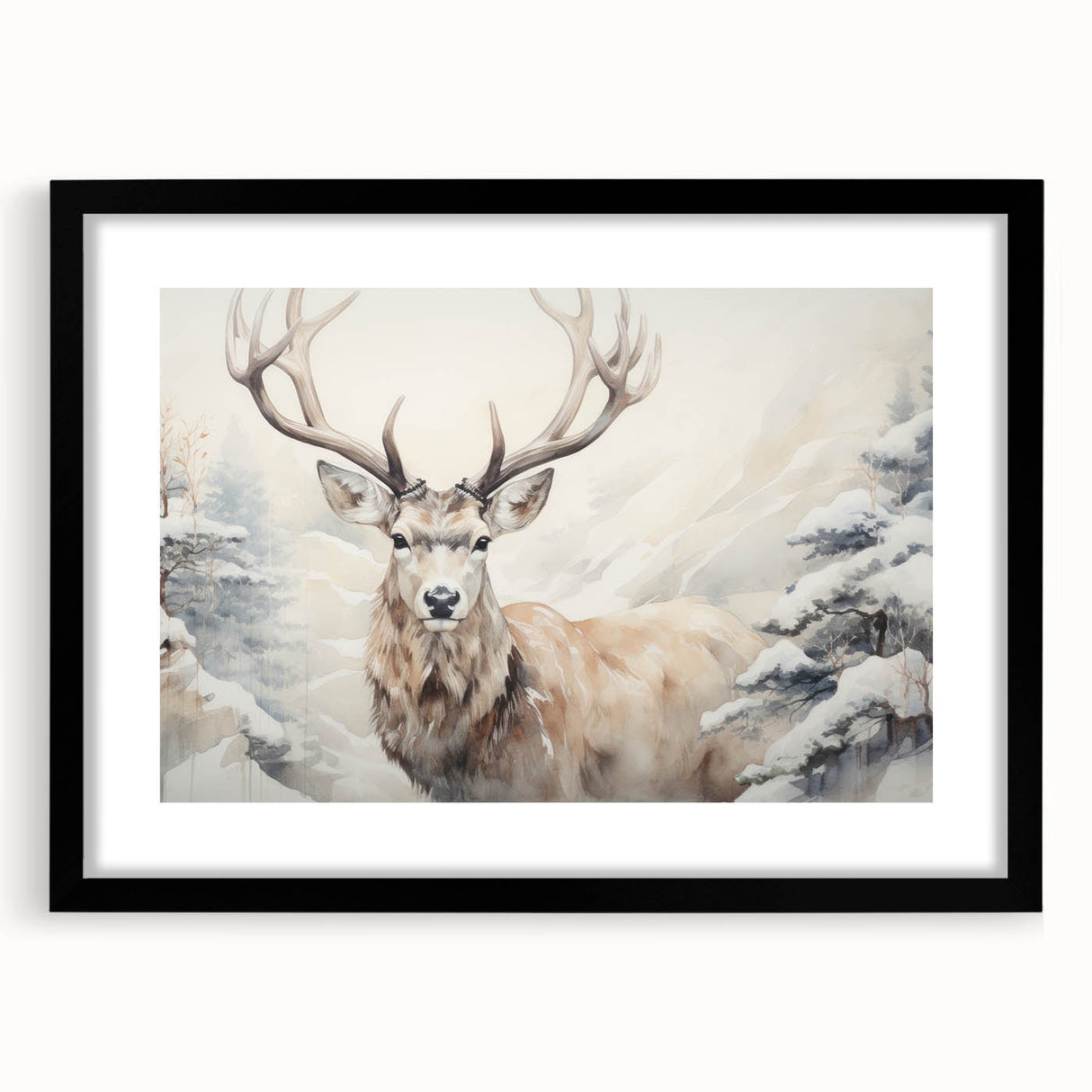Framed wall art collection featuring a striking antelope design, set against a sleek black mat, ideal for enhancing modern home decor with wildlife themes.