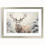 Silver-framed wall art featuring an elegant antelope design, set against a textured background, perfect for enhancing modern home decor with a touch of wildlife elegance.