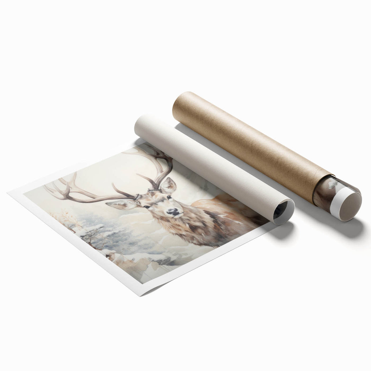 Antelope-themed wall art print showcasing vibrant colors and intricate details, rolled for easy shipping and display in modern home decor. Perfect for wildlife enthusiasts.
