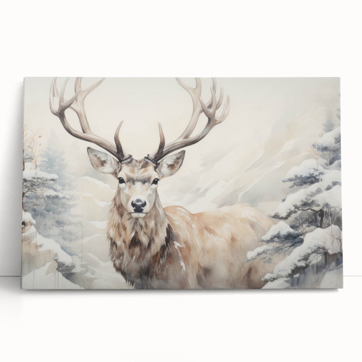 Stretched canvas wall art featuring a vibrant antelope design, showcasing intricate details and earthy tones, perfect for enhancing wildlife-themed decor.