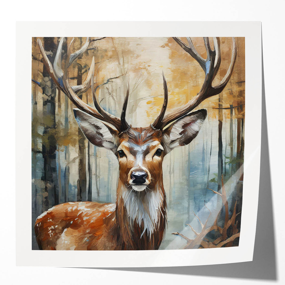 Vibrant wall art featuring an elegant antelope design in a wild-life theme, showcasing intricate details and colors, perfect for nature-inspired decor.