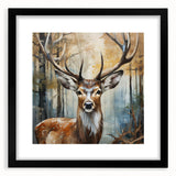 Antelope-themed wall art collection framed in black, featuring vibrant wildlife designs on high-quality mat board, ideal for nature enthusiasts' decor.