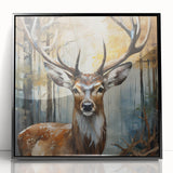 Framed acrylic wall art featuring a striking antelope design in vibrant colors, ideal for adding a touch of wildlife elegance to home decor.