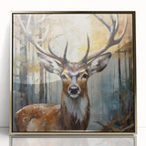 Framed wall art featuring an elegant antelope design, showcasing intricate details and a gold-acrylic finish, perfect for enhancing modern decor.