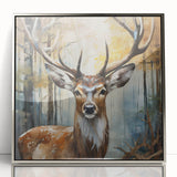 Framed acrylic wall art showcasing a stunning antelope design, featuring intricate details and a sleek silver finish, perfect for enhancing modern decor.