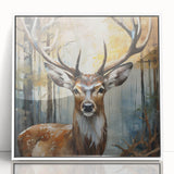 Framed acrylic wall art featuring a vibrant antelope design in a white frame, showcasing a colorful African wildlife theme suitable for home decor. Perfect for animal lovers and art enthusiasts.