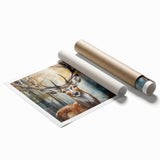 Rolled print of an elegant antelope design, showcasing vibrant colors and intricate details, ideal for wildlife-themed decor and art enthusiasts.