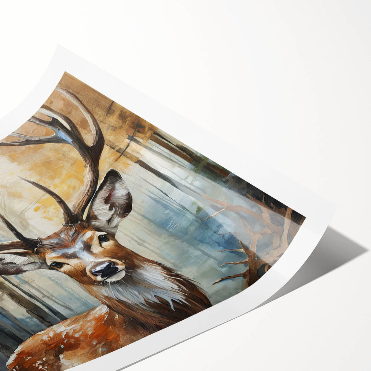 Vibrant rolled print of an antelope design showcasing intricate details and rich colors, perfect for enhancing home decor with wildlife-themed art.