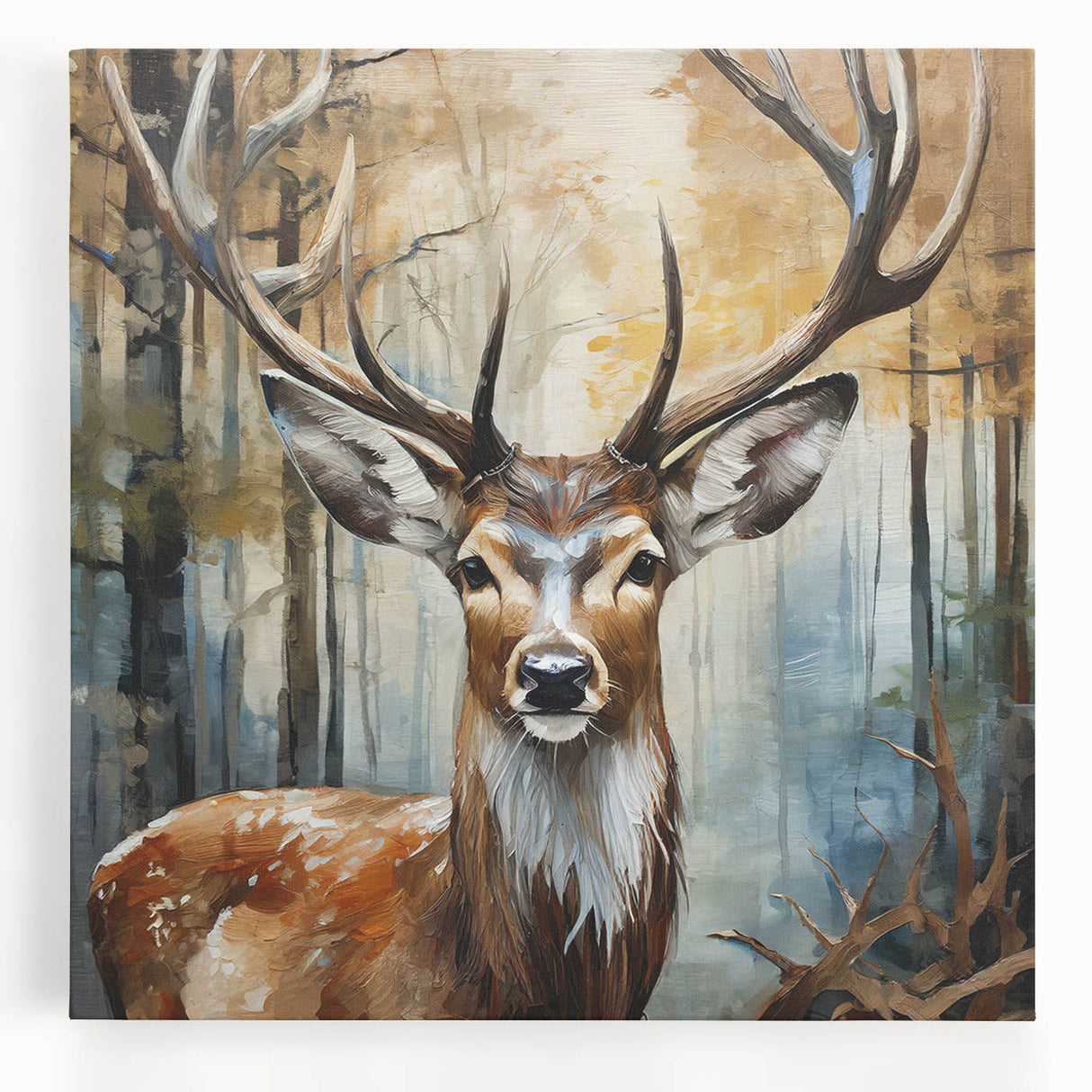 Stretched canvas wall art featuring a vibrant antelope design, showcasing detailed textures and colors, ideal for wildlife enthusiasts and home decor.
