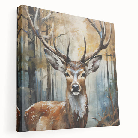 Stretched canvas wall art depicting a graceful antelope design, showcasing intricate details in earthy tones, perfect for wildlife enthusiasts and home decor.