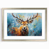 Framed wall art showcasing a silver-matted antelope design, perfect for wildlife enthusiasts. This elegant piece adds a touch of nature-inspired decor to any room.