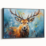 Framed wall art featuring a striking antelope design on textured canvas, showcasing intricate details and natural colors, perfect for wildlife enthusiasts' decor.