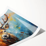 Vibrant rolled print of an antelope in a natural setting, showcasing intricate details and colors, perfect for wildlife-themed decor or art collections.