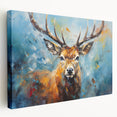 Antelope wall art design on stretched canvas, showcasing intricate details and vibrant colors, perfect for adding a touch of nature-inspired decor to any space.