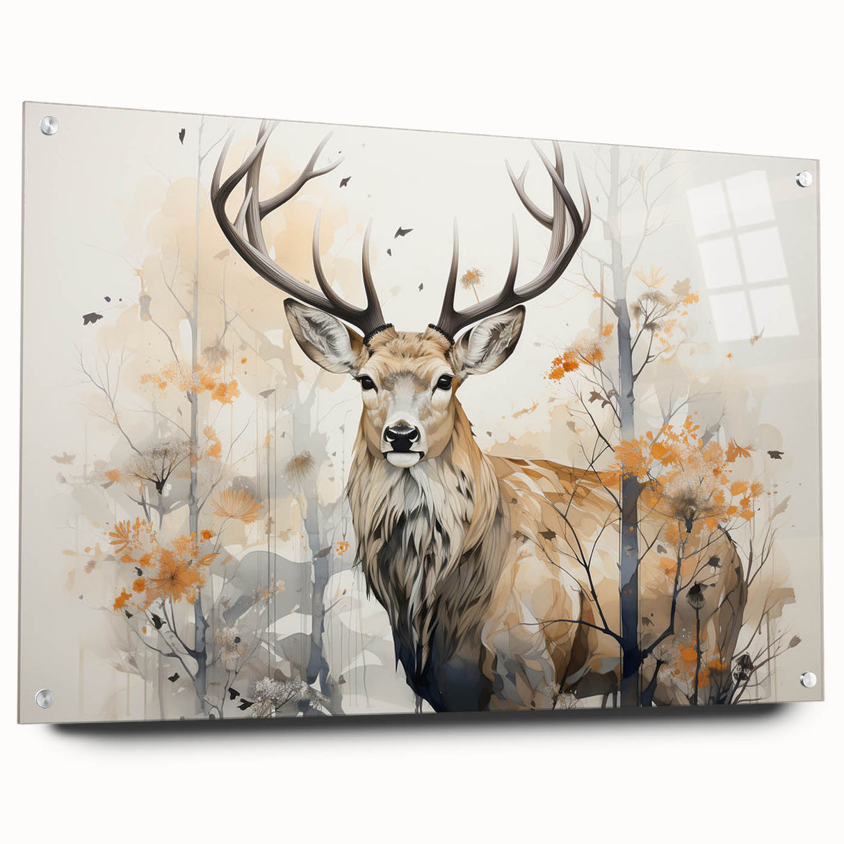 Acrylic wall art featuring a side view of a vibrant antelope design, showcasing intricate details and vivid colors, ideal for nature and wildlife enthusiasts.