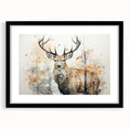 Black-framed wall art featuring an elegant antelope design, showcasing intricate details and vivid colors, perfect for enhancing home decor with a touch of wildlife.