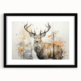 Black-framed wall art featuring an elegant antelope design, showcasing intricate details and vivid colors, perfect for enhancing home decor with a touch of wildlife.