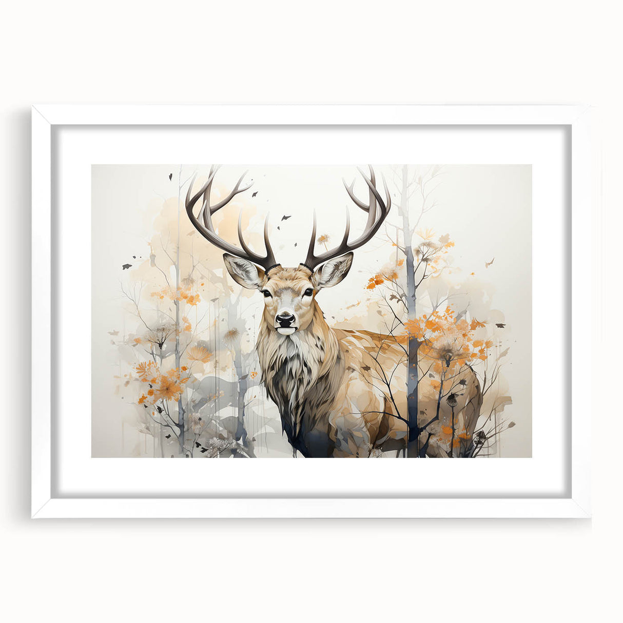 Antelope wall art framed print showcasing a vibrant wildlife design with a white mat, perfect for adding a touch of nature to home decor. Ideal for animal lovers and art enthusiasts.