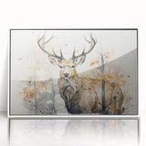 Framed wall art featuring a vibrant antelope design in a modern white frame, showcasing intricate details and colors, perfect for wildlife-themed decor.