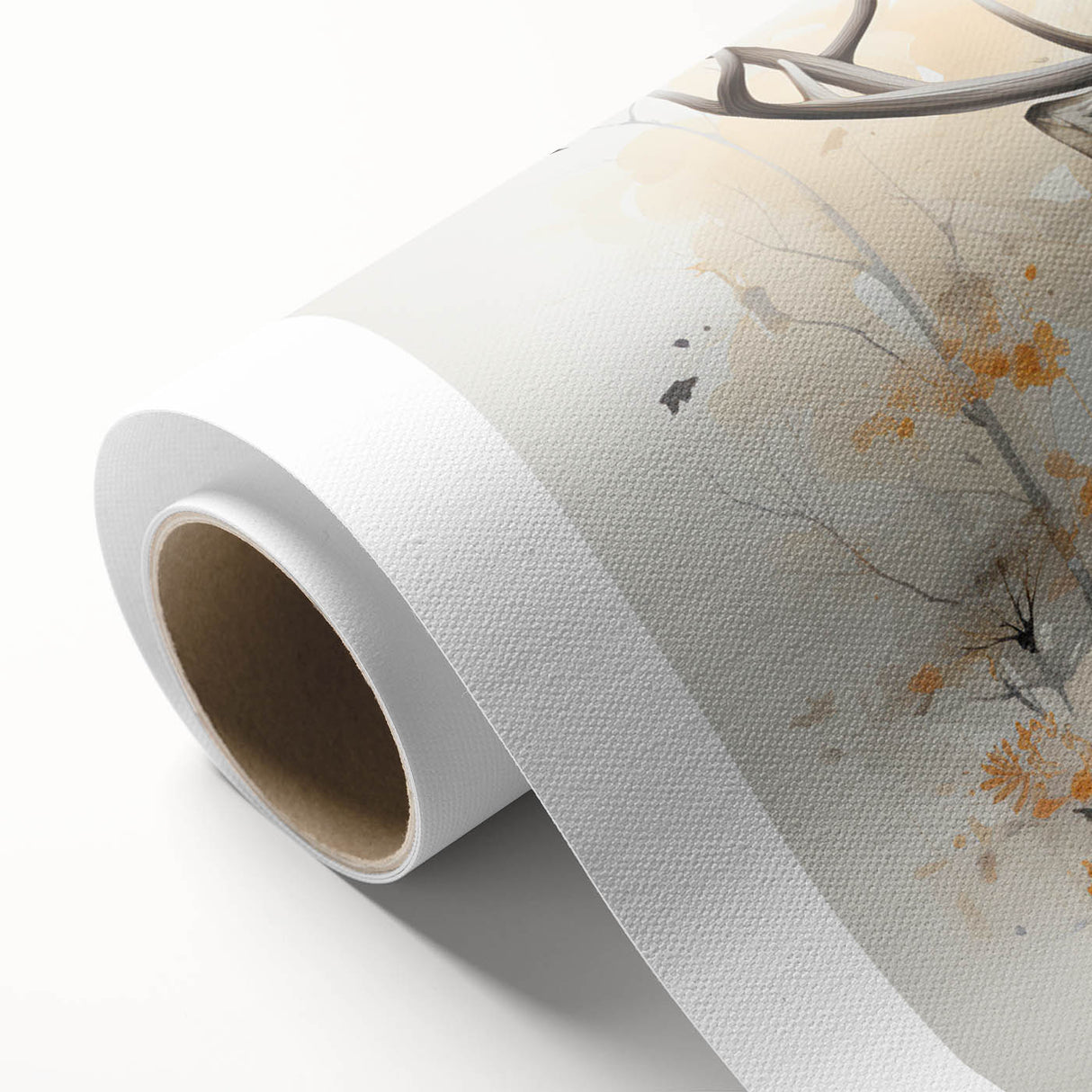 Vibrant rolled canvas showcasing a striking antelope design in a wild landscape, perfect for nature-themed decor, packaged securely in a protective tube.