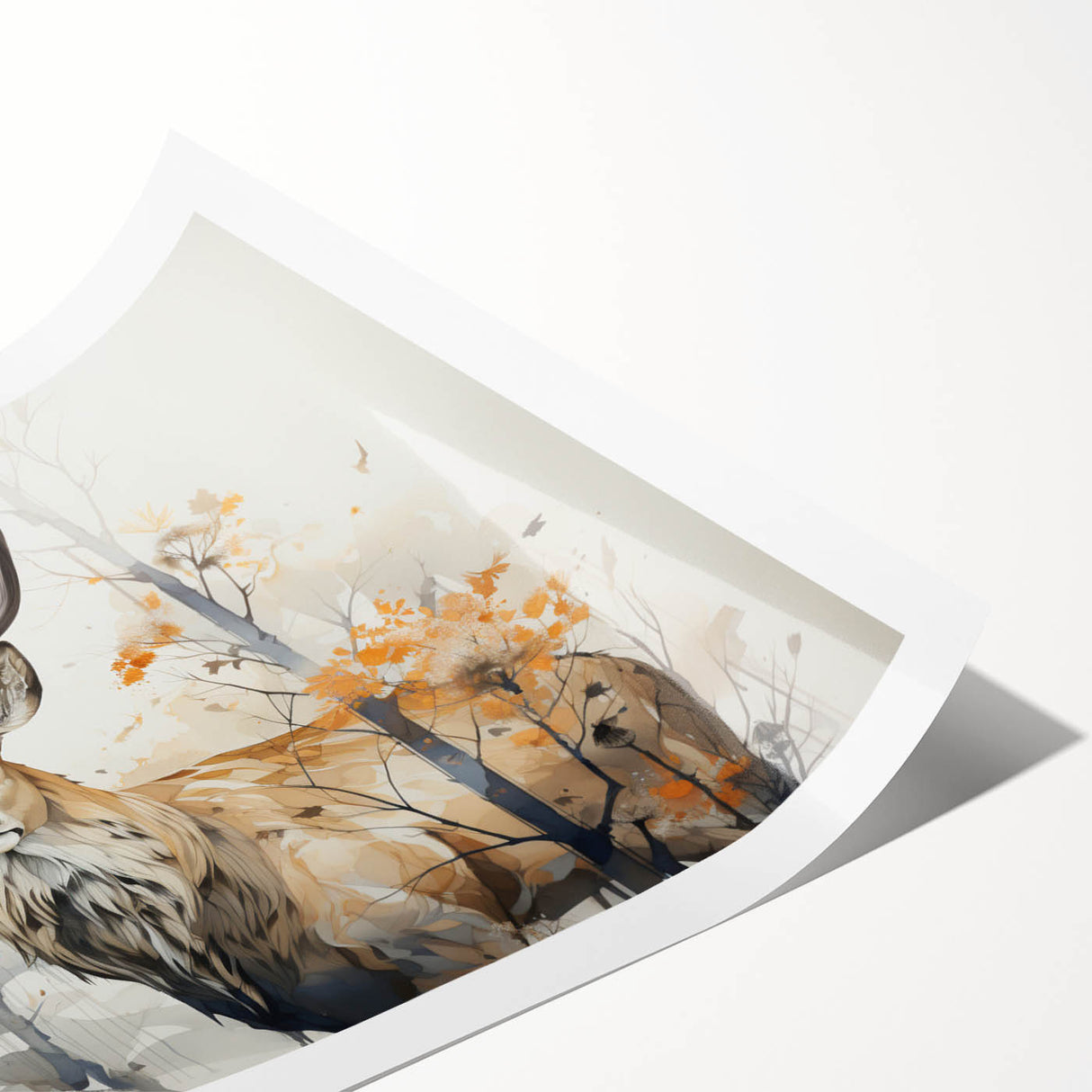 Antelope wall art print showcasing a vibrant African wildlife design with intricate details, rolled for easy shipping, perfect for home décor and nature lovers.