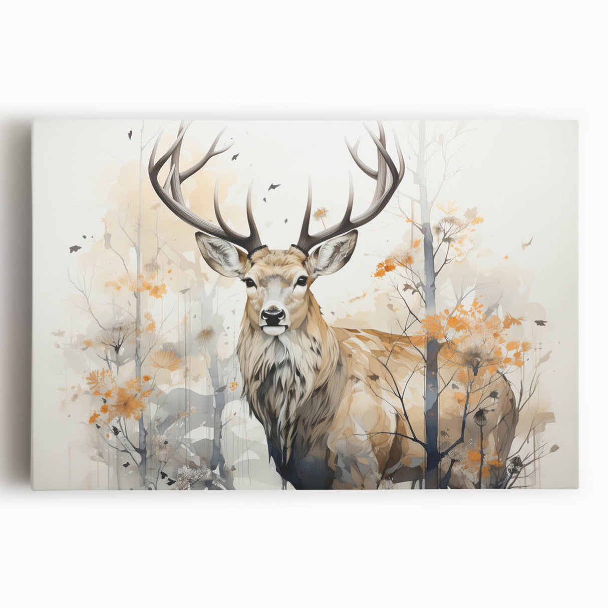 Stretched canvas wall art depicting a graceful antelope in a vibrant natural setting, showcasing intricate details and warm earthy tones, perfect for wildlife enthusiasts.