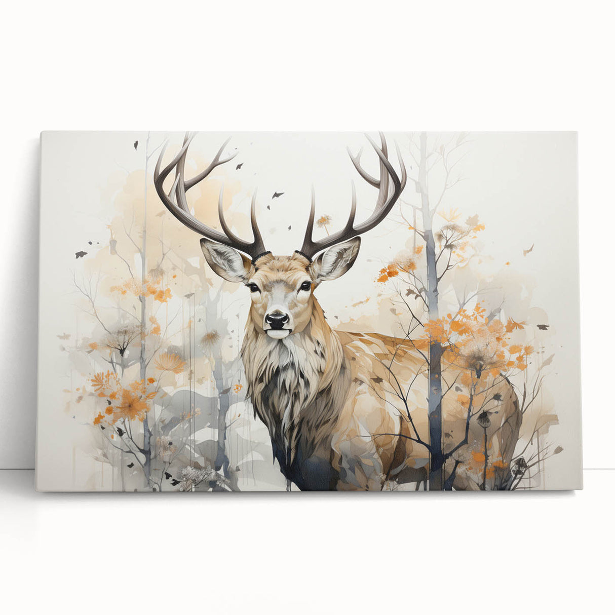 Antelope-themed wall art featuring a vibrant design on stretched canvas, showcasing natural hues and textures, perfect for wildlife enthusiasts' home decor.