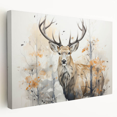 Stretched canvas wall art featuring a side view of an antelope in a natural setting, showcasing vibrant colors and intricate details perfect for wildlife decor.