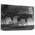 Side view of a vibrant acrylic wall art piece featuring an antelope design, showcasing intricate details and colors, ideal for wildlife enthusiasts and home decor.