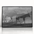 Framed black wall art showcasing an elegant antelope design, featuring vibrant colors and intricate details, perfect for enhancing modern decor in living spaces.
