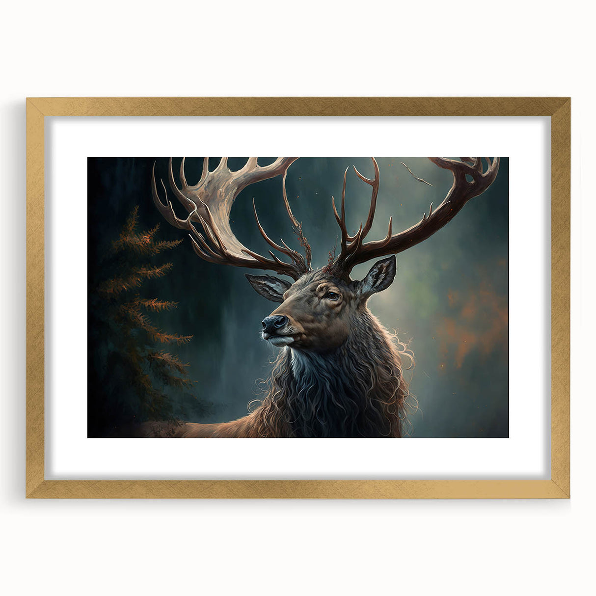 Elegant gold-framed wall art piece showcasing a beautifully illustrated antelope design, perfect for enhancing home decor with a touch of wildlife charm.
