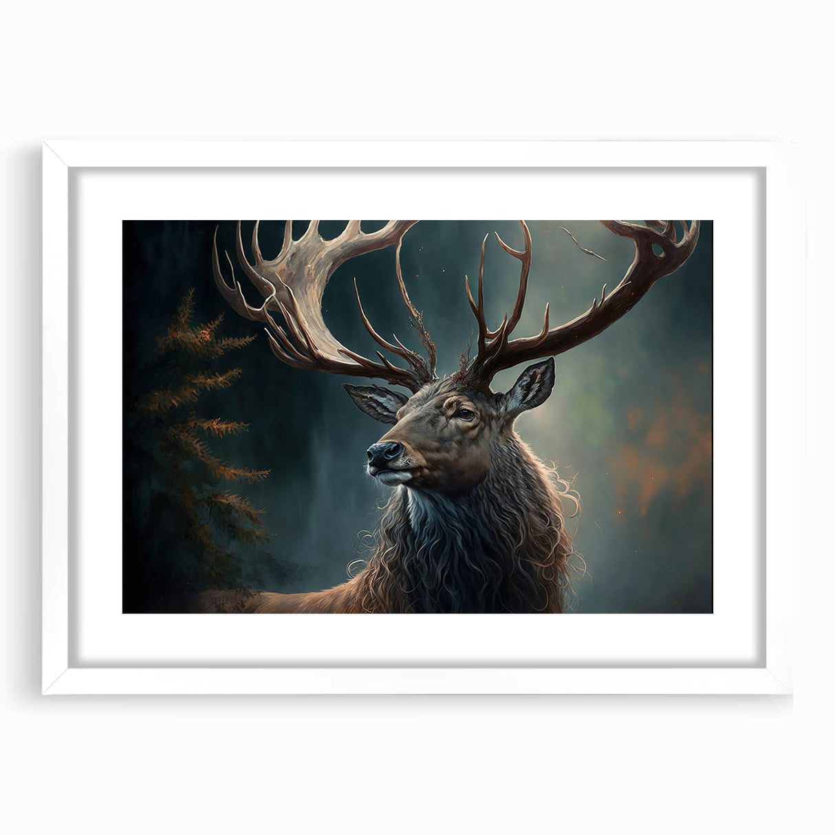 Antelope-themed wall art design featuring a framed collection with a white mat, showcasing intricate animal illustrations ideal for nature lovers and home decor.