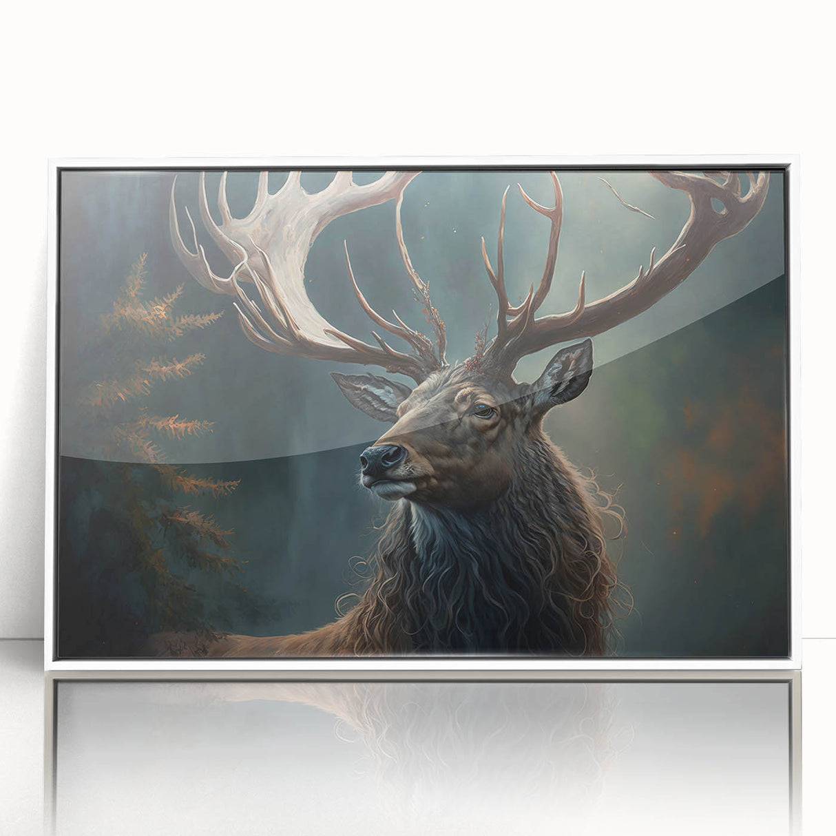 Framed acrylic wall art featuring a striking antelope design, set against a white background, ideal for wildlife enthusiasts and modern home decor. Perfect addition to any nature-themed interior.
